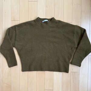 Zara Khaki Crew Neck Sweater